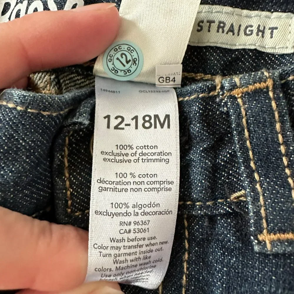 OshKosh B'gosh baby boys straight leg denim jeans -12/18M